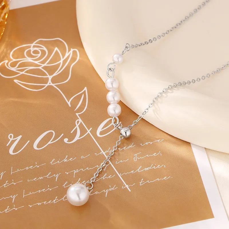 Vintage Imitation Pearl Tassel Pendant Necklace for Women Personality Trendy Party Jewelry Accessories Birthday Gifts