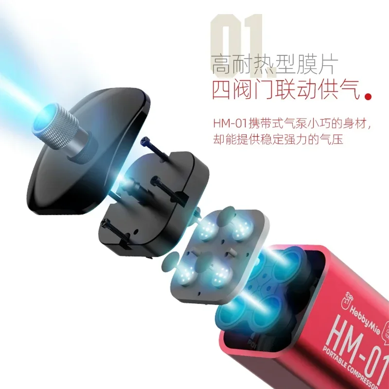 HOBBY MIO HM-01 Portable Compressor Airbrush for Model Building
