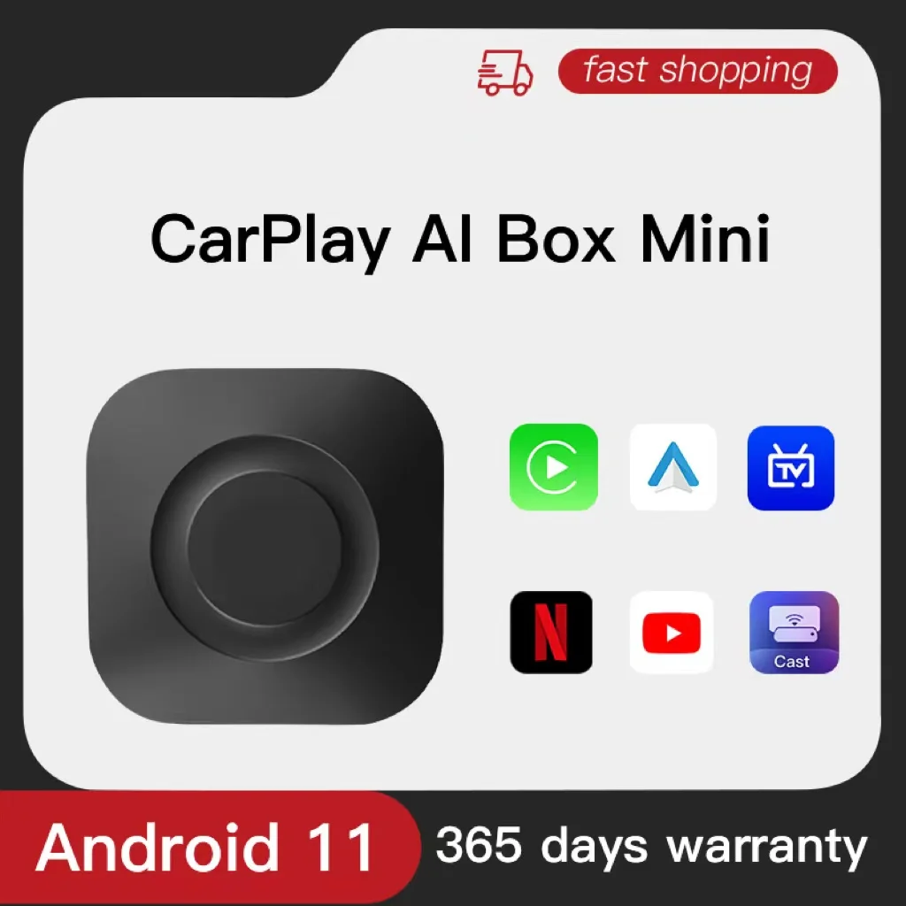 

Carplay Ai Box Mini TV Box 2023 Новый беспроводной адаптер Carplay для Android с Netflix и YouTube Android 11