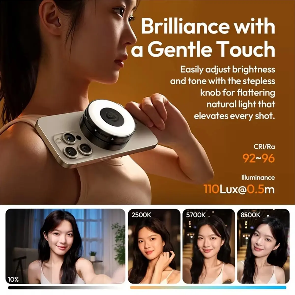 최고 LM23 스마트폰 마그네틱 필 라이트 포켓 LED 라이트 3in1 폰 스탠드 (브이로그용, 17 Pro Max 폰 B)