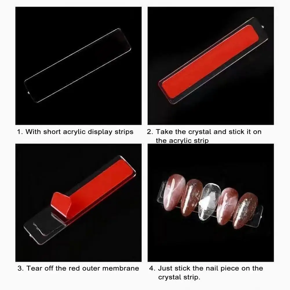 

Клейкая лента для ногтей, высокая прозрачность, клейкая лента для ногтей, универсальная подставка для ногтей, 30 шт., прозрачная клейкая лента для накладных ногтей для демонстрации