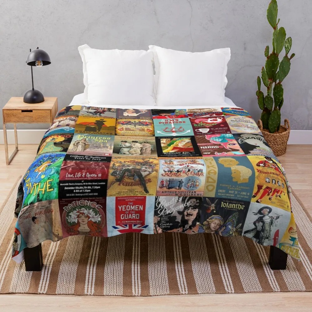

Gilbert and Sullivan Opera Posters Throw Blanket Moving Soft Beds warm winter Blankets