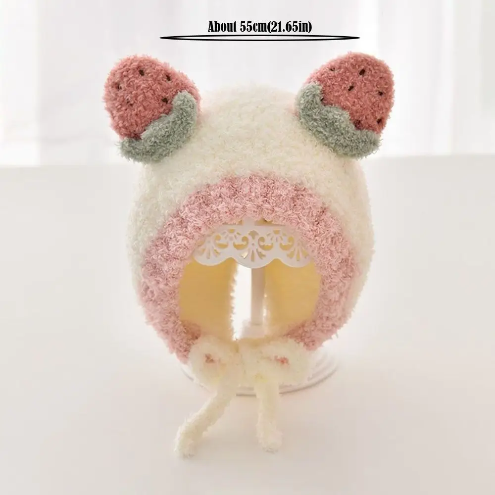 Cartoon Cold-proof Autumn Winter Hats Thickened Cute Fruit Warmer Warm Bonnet Warm Newborn Cap Baby Children Kids
