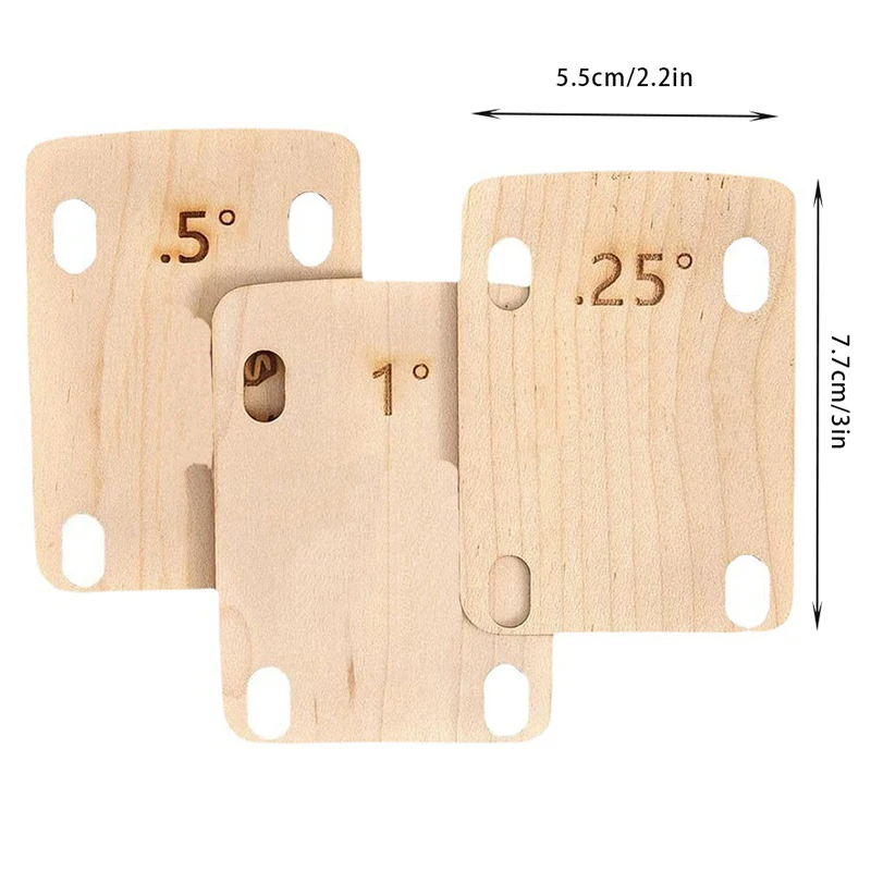3 Pcs Electric Guitar Neck Shims Maple Plate 0.25/0.5/1 Degree Music Instruments Electric Guitar Replacement Parts