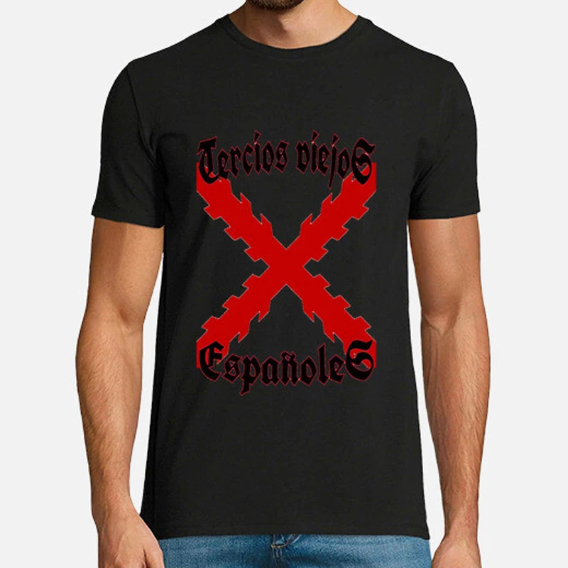 

Spanish Tercios Old Burgundy Cross T-Shirt New Short Sleeve Casual 100% Cotton O-Neck Summer Mens T-shirt