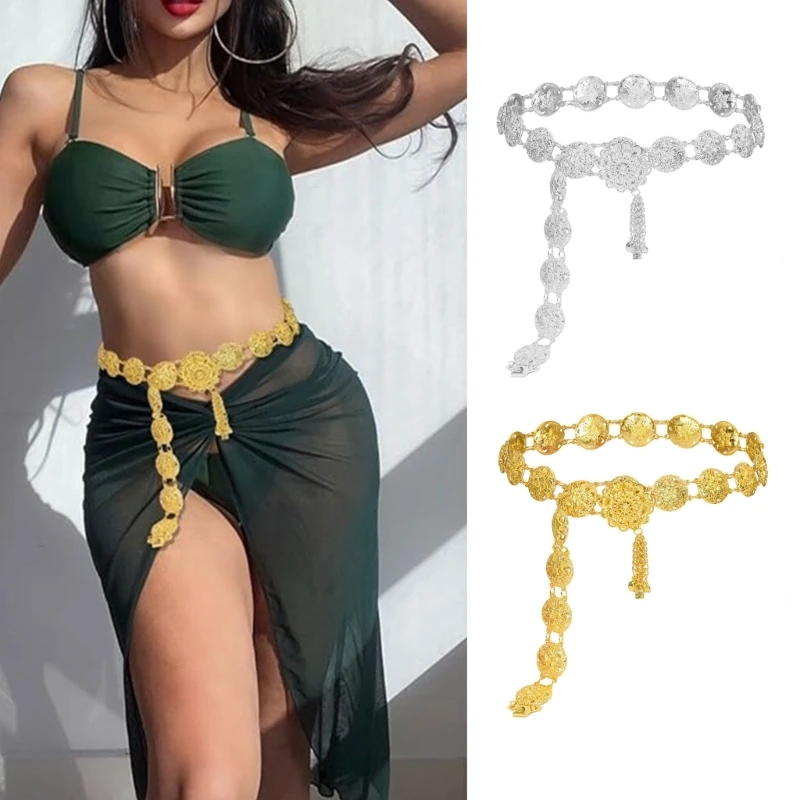 

B36D Декоративная металлическая поясная цепочка Стильная цепочка для тела для любителей крутой культуры