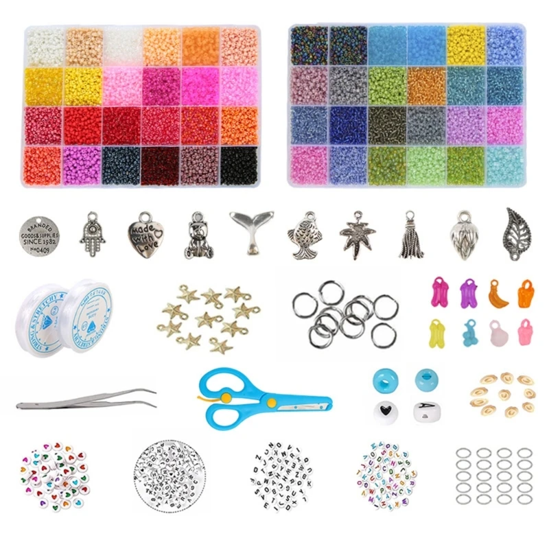 

48Slot Glass Seed Loose Beads for DIY Bracelet Necklace Handicraft Making Beads