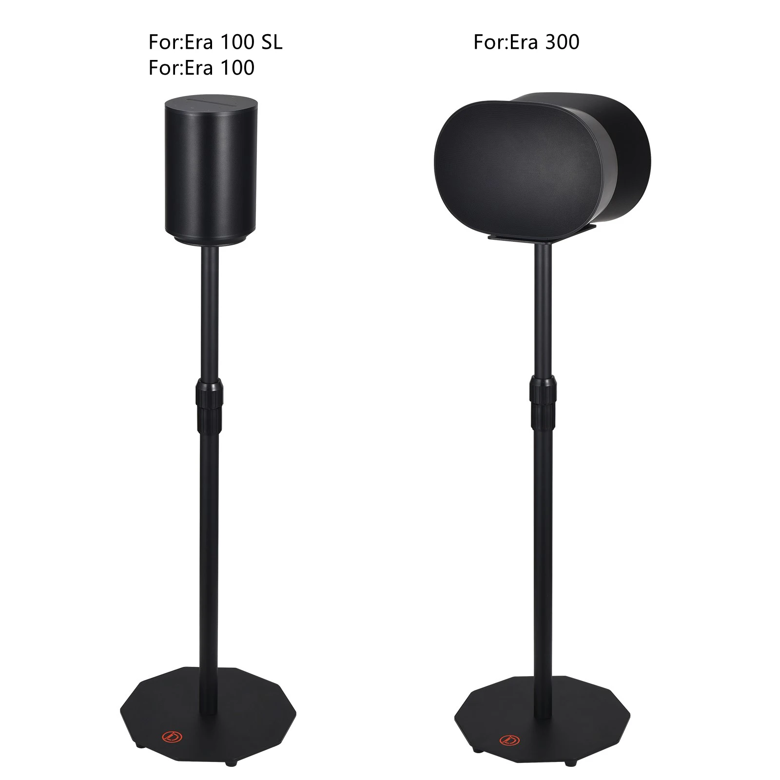 SONOS ERA 100 및 ERA 300용 금속 플로어 스피커 마운트 25.59인치-40.16인치 플로어 스탠딩 오디오 홀더 사운드 바 브래킷 홀더