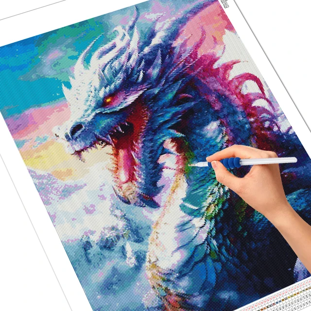 Painting Stickers Kits, Diamond Mosaic Dragon