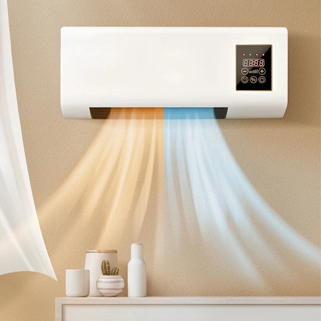 Electric Space Heater Cooling Heating Wall Mounted Air Conditioner with Digital Display Remote Control for Home EU/US/UK 5