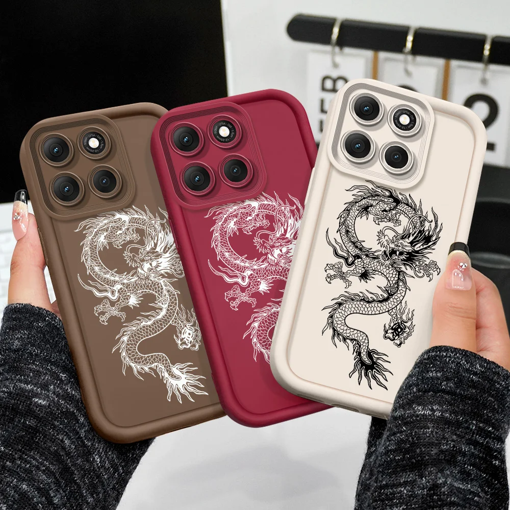 Elegant Dragon Pattern Soft Phone Case - Staircase Design