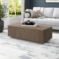 48" Wide Rectangular Coffee Table, Antiqued Gray Oak 2