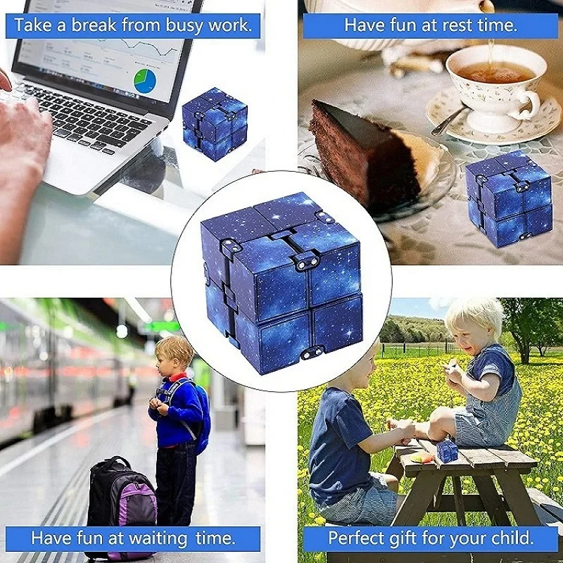 Antistress Infinity Cube Flip Adhd Toys Anxiety Toy Fingertips for Game Puzzle Magic Finger Fidget Autism Hand Gifts Children