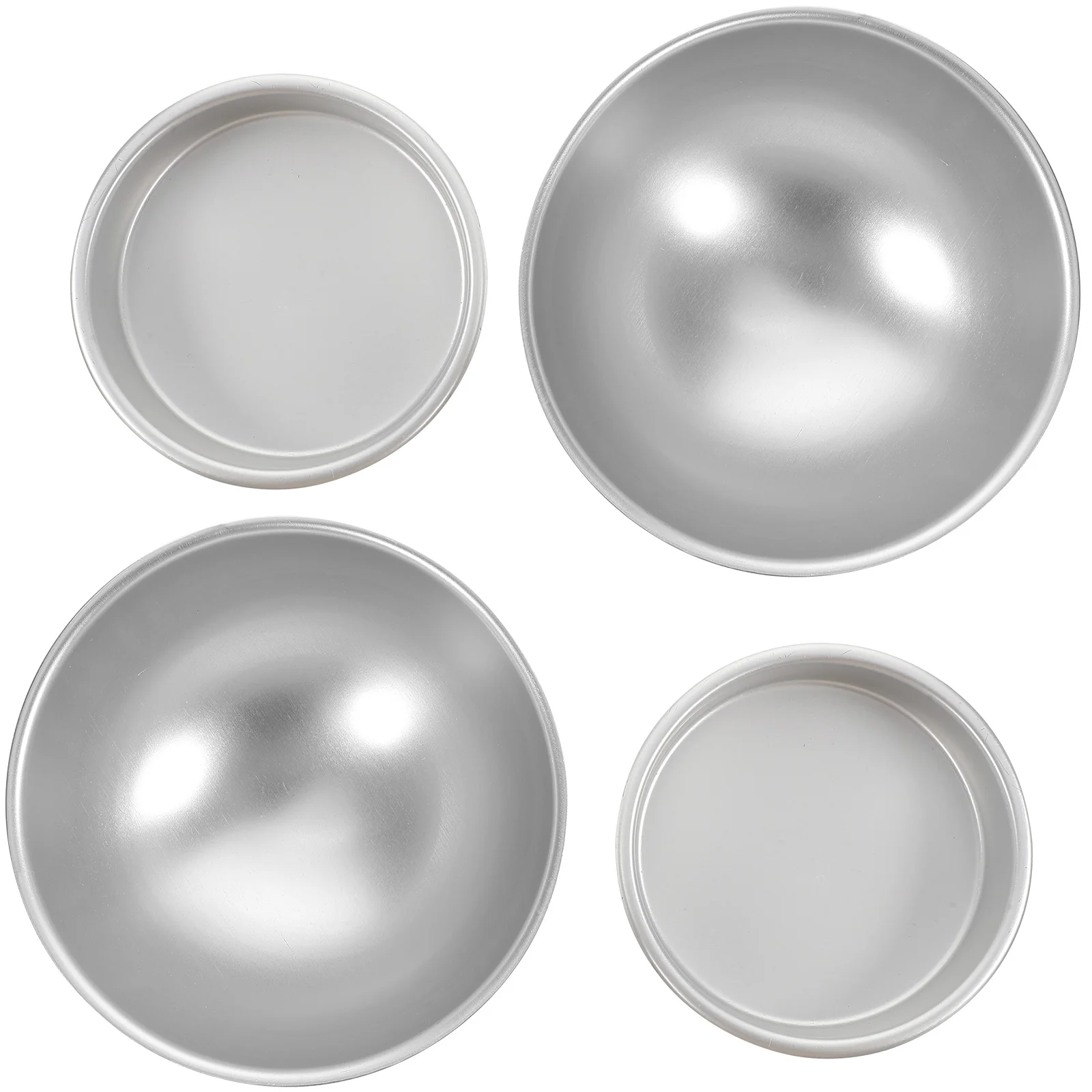 

2 Sets Spherical Cake Mold Non-stick Rounded Edges Creative Baking Making High Temperature Resistance Semicircle Aluminum Alloy