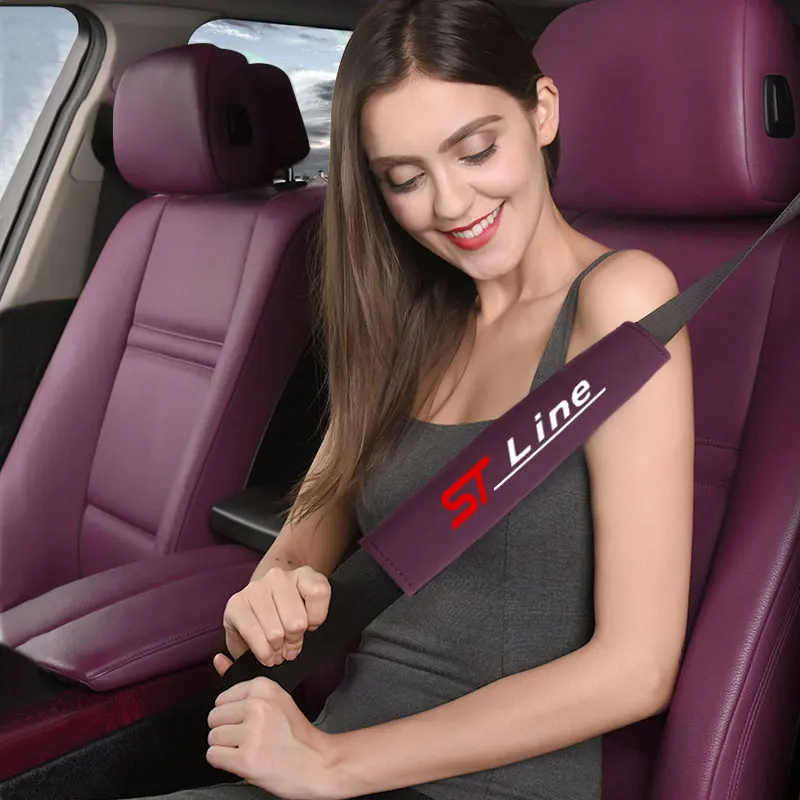 

Car Seat Belt Accessories comfortable Ornaments Shoulder Pad Adults for Ford ST-line Focus23 Mondeo Ecosport Kuga Mk4 Fiesta Mk3