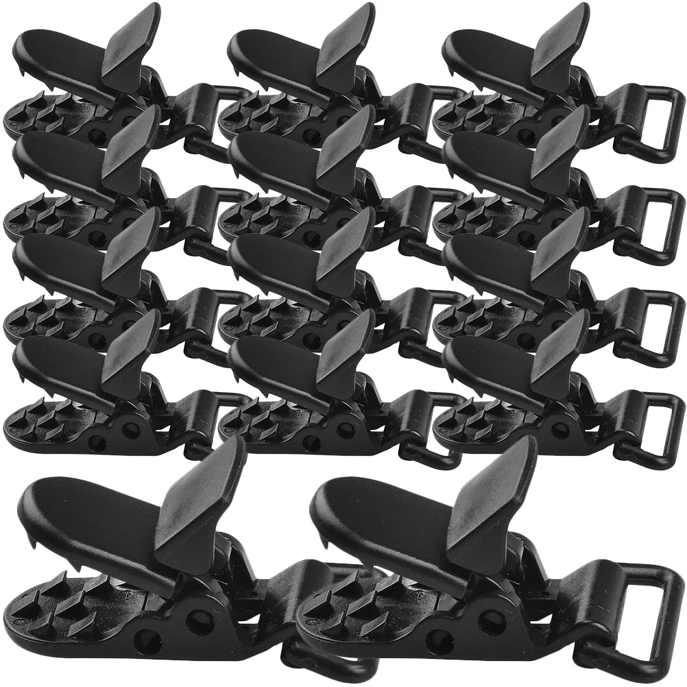 

20 Pcs Tent Buckle Clip Awning Fixers Windproof Rope for Canopy Clamps Plastic Clips Buckles Tarp