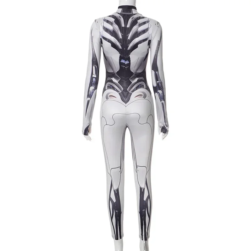 Fashion Mechanical Style Print Jumpsuits For Women One-Piece Semi-High Neckline With Long Sleeves Jumpsuit Women Y2k Jumpsuit 25 Fashion Mechanical Style Print Jumpsuits For Women One-Piece Semi-High Neckline With Long Sleeves Jumpsuit Women Y2k Jumpsuit