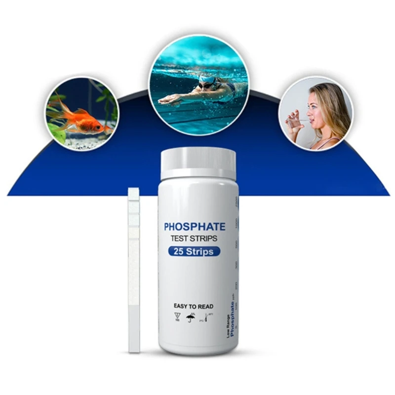 Aquarium Test Strips 25Pcs Easy Testing for PH Chlorine Hardness Alkalinity Fishtank Water Quality Phosphate Test Strips Y5GB