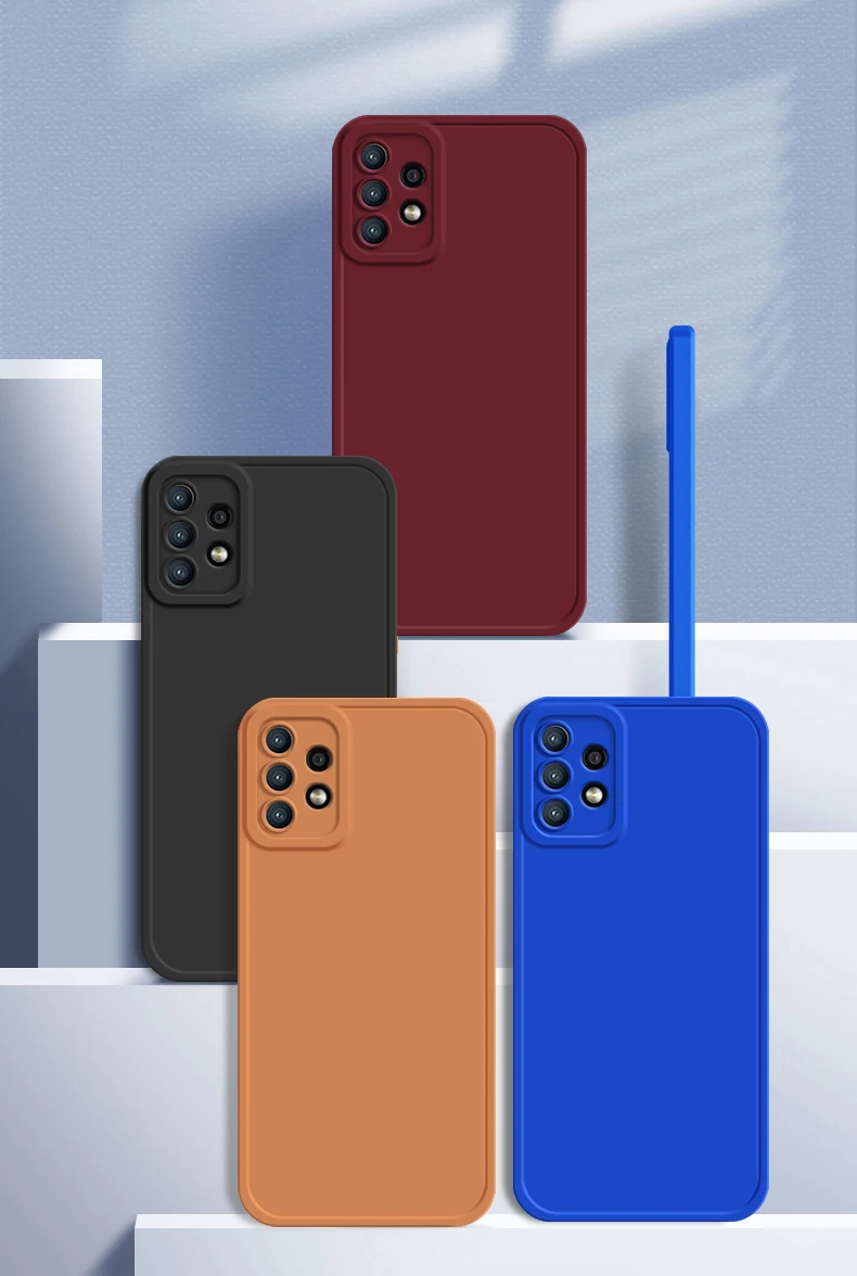 A13 23 33 53 73 Terre Tons Couleur Silicone Souple Téléphone étui pour samsung Galaxy A53 A73 A33 A13 A23 4G 5G 2022 A32 A52 A72_voghion.com