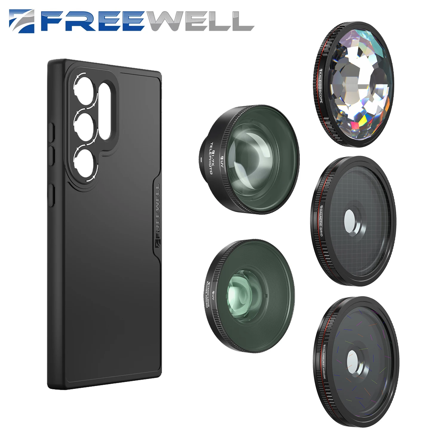 Samsung F-Mount Phone case Photography Kit Long Range Macro Lens and 1.7x Teleph