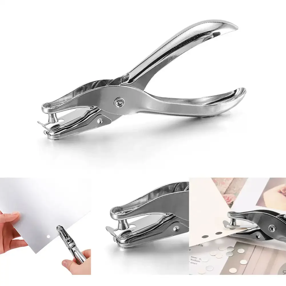 Metal Single Hole Puncher 3/6mm Pore Diameter Hole Punch Pliers Hand Paper Scrapbooking Punches 1-8 Pages Paper Puncher paper punch,hole punching tools,paper craft punch,circle hole punch