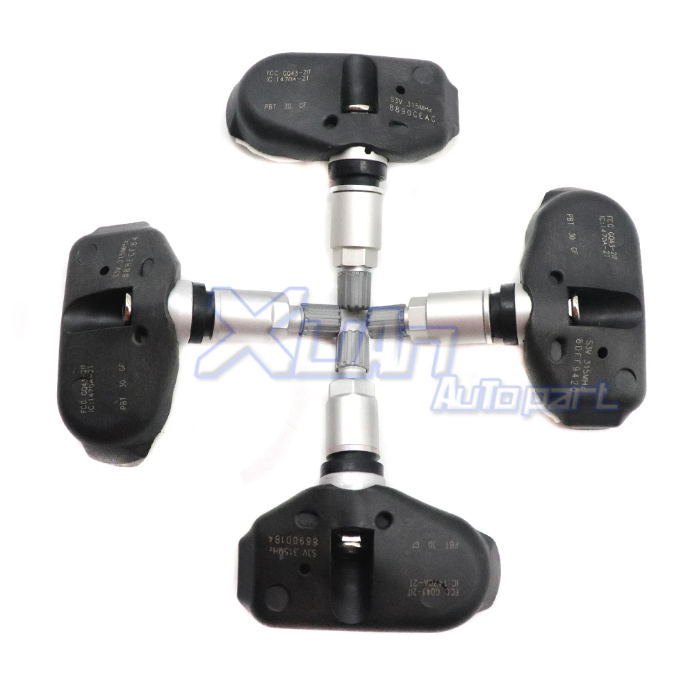 XUAN 4pcs TPMS 타이어 압력 모니터 센서 06421-S3V-A04 Honda Odyssey Pilot Ridgeline Acura MDX TL RL 3.2L 3.5L 2005-2014