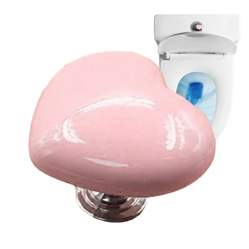 Push Button Toilet Flush Love Shape Toilet Button Assistant Sticky Drawer Pull Handle Home Decorative Bathroom Supplies 3