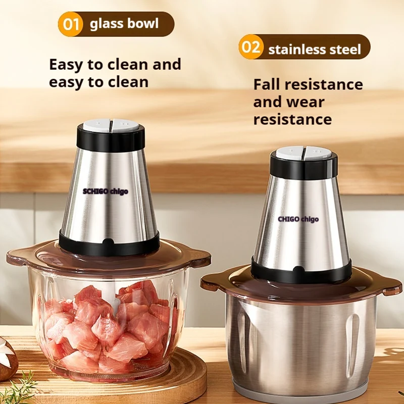 Meat grinder household electric stainless steel vegetable crushing machine small  spicy meat grinder garlic processor 5