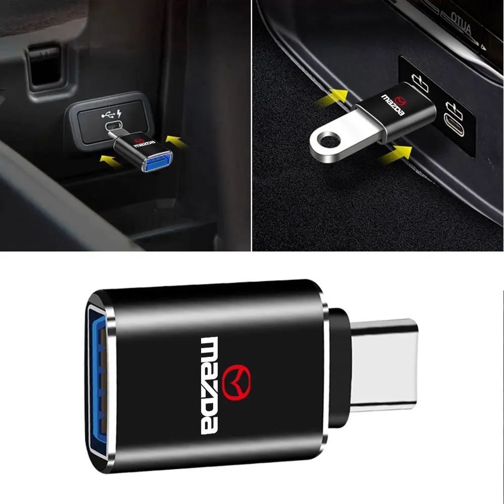 마쓰다 3 6 CX-5 2 CX3 CX9 MX5 RX8 악셀라 데미오 아텐자 MS 스피드 데미오용 C타입 OTG 남성-USB 여성 어댑터 컨버터 커넥터