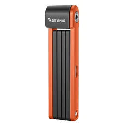Foldable Anti-Theft Bicycle & Scooter Chain Lock (Orange)