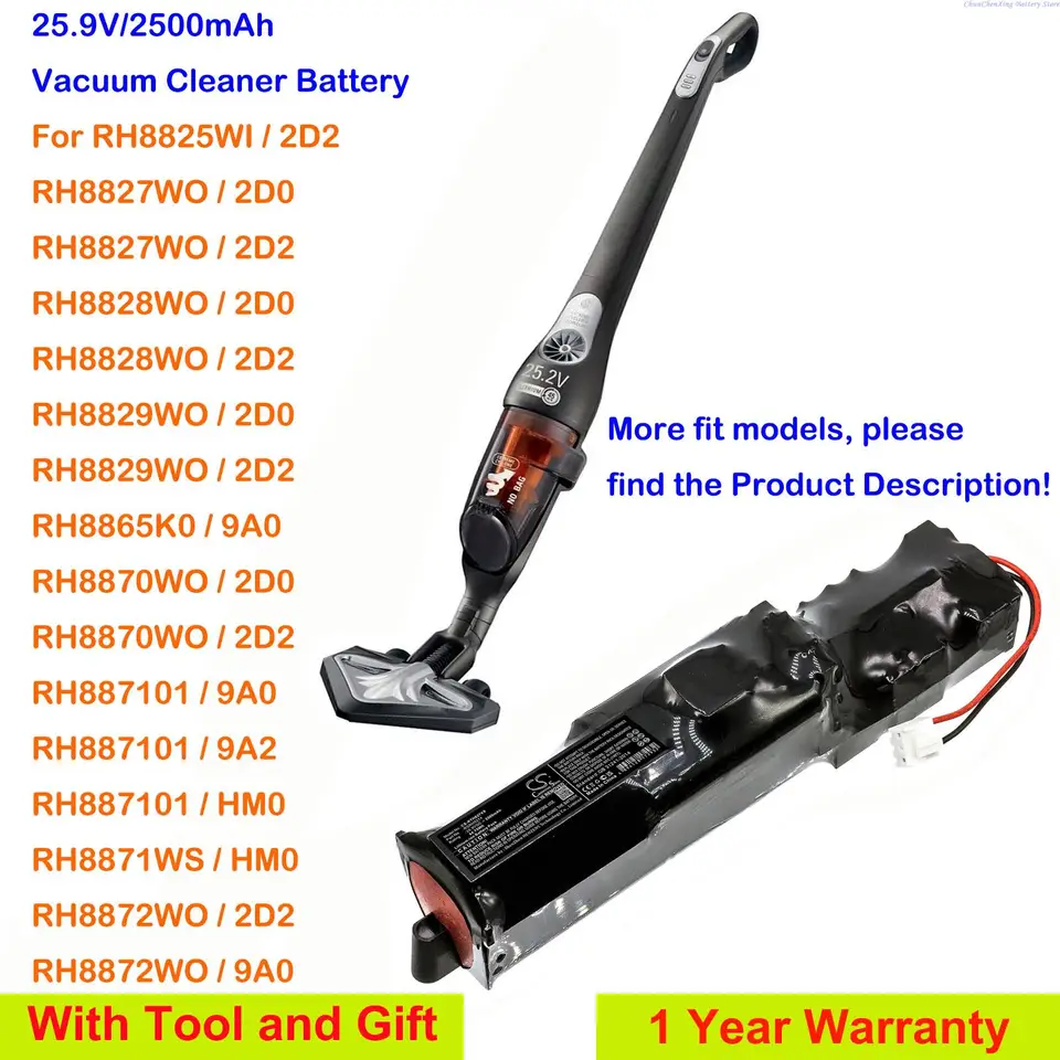 vhbw Batterie Compatible avec Rowenta Air Force Extreme RH8817WI2D2, RH8819WH/2D0, RH8819WH / 2D0, RH8819 aspirateur (2600mAh, 18,5V, Li-polymère