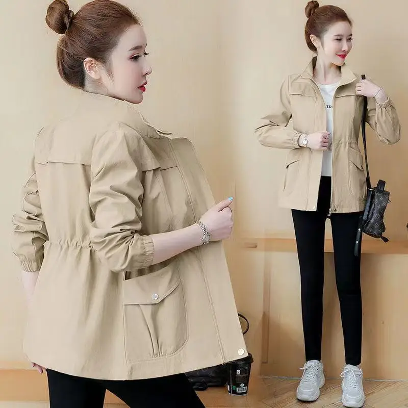

Windbreaker Women's Spring and Autumn Thin Coat Korean Style 2023 Loose Mid-Length Casual All-Matching Women's Coat