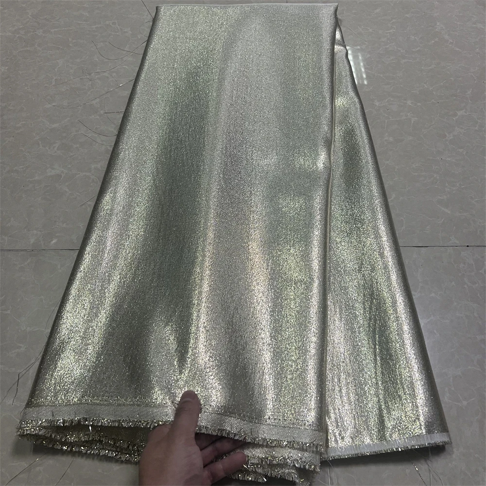 

African Sequins Fabric For Sew Woman's Dresses, Swiss French Guipure Net Embroidery Nigerian Mesh Lace 5 Yards High Quality 2024