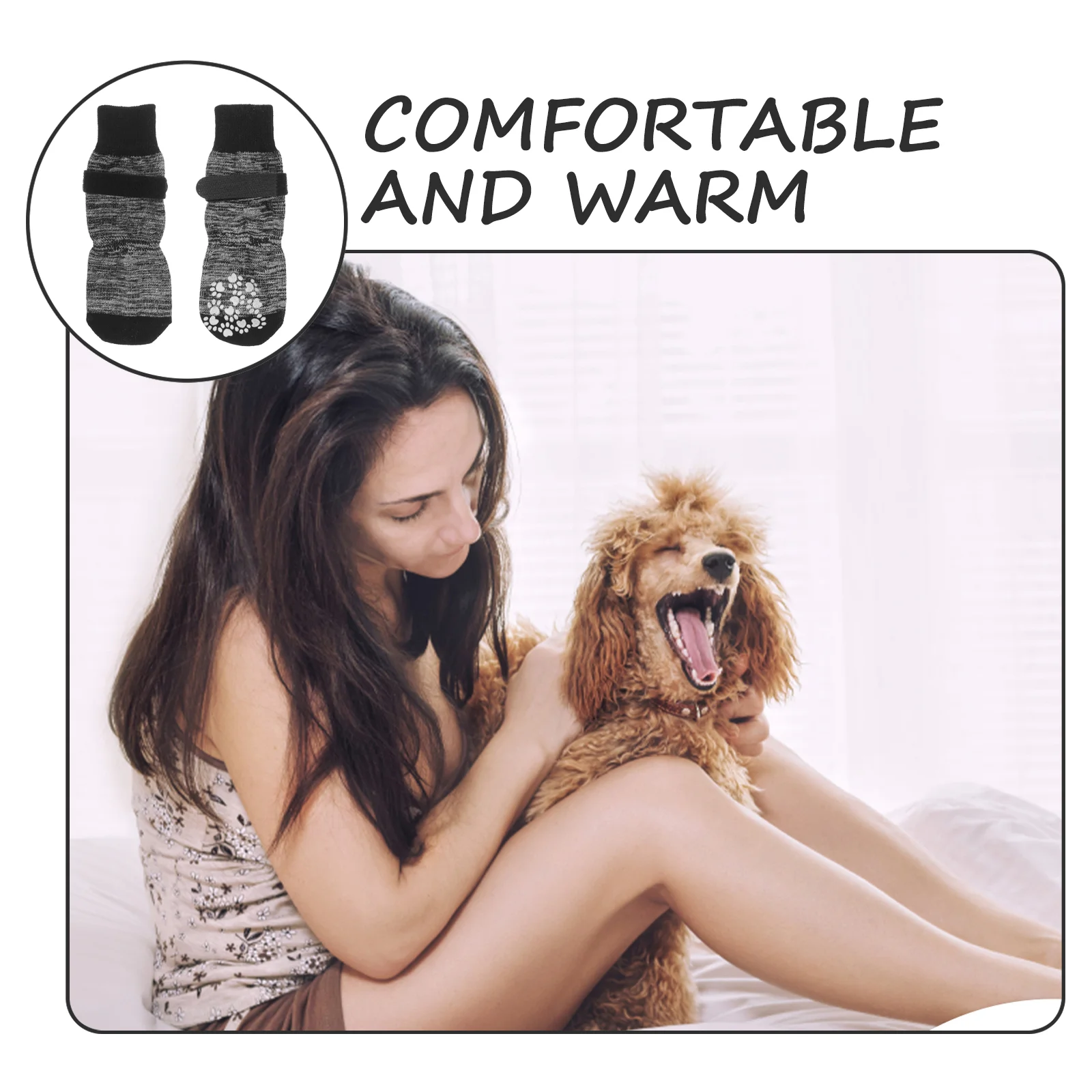 

4 Pcs Pet Supplies Socks Portable Dog Paw Protectors Wear-resistant Cotton Accessories Replaceable for Dogs Breathable