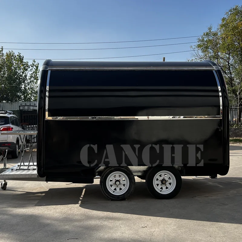 

Street Mobile Kitchen Pizza Oven BBQ Hotdog Fast Food Van Trailer Coffee Ice Cream Food Trucks Fabrication For Sale