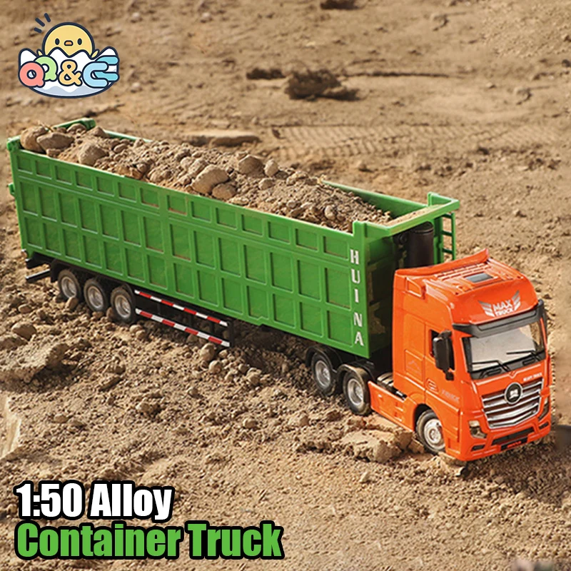 Huina 1:50 Dumper Cars Dumper Truck Alloy Truck Model Trucks Engineering Car Giocattoli Per Bambini Per Ragazzi Bambini Regali Di Compleanno Decorazio