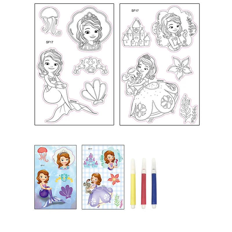 Disney Coloring Books Princesses  Disney Coloring Books Stickers - 16  Pages Coloring - Aliexpress