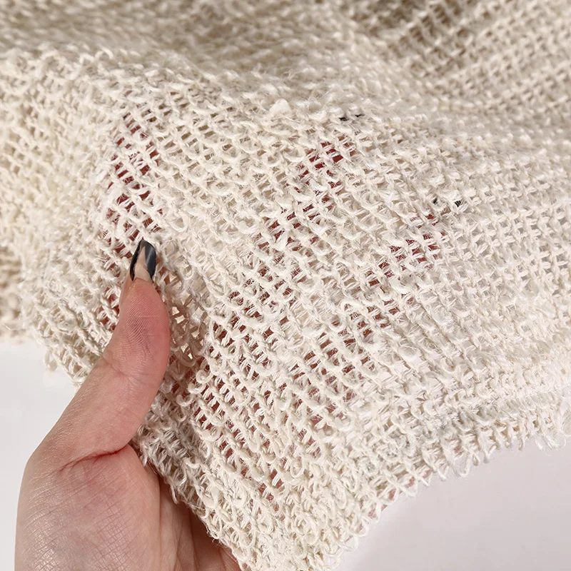 Natural Exfoliating Shower Back Washcloth Cotton and Linen Soft Back Scrubber Shower Sponge Towel Bath Tools Women Men