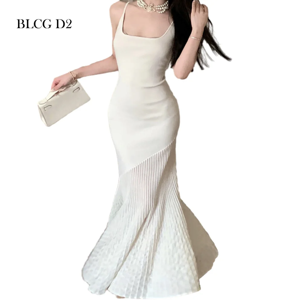 

BLCG D2 Pink Dress Women Elegant Luxury Party Elegant Women's Dresses For Wedding Summer One-Piece Dress DR10949