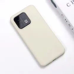 Luxury Shockproof Liquid Silicone Back Case - Soft & Smooth Premium Cover for Xiaomi Mi 13 Pro (Antique white)