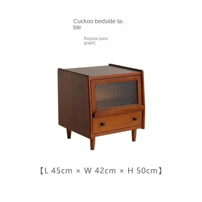 Realife Vintage Solid Wood Bedside Table Small And Simple Bedroom Drawer Storage Cabinet Bed Tail Ultra Narrow Edge Cabinet