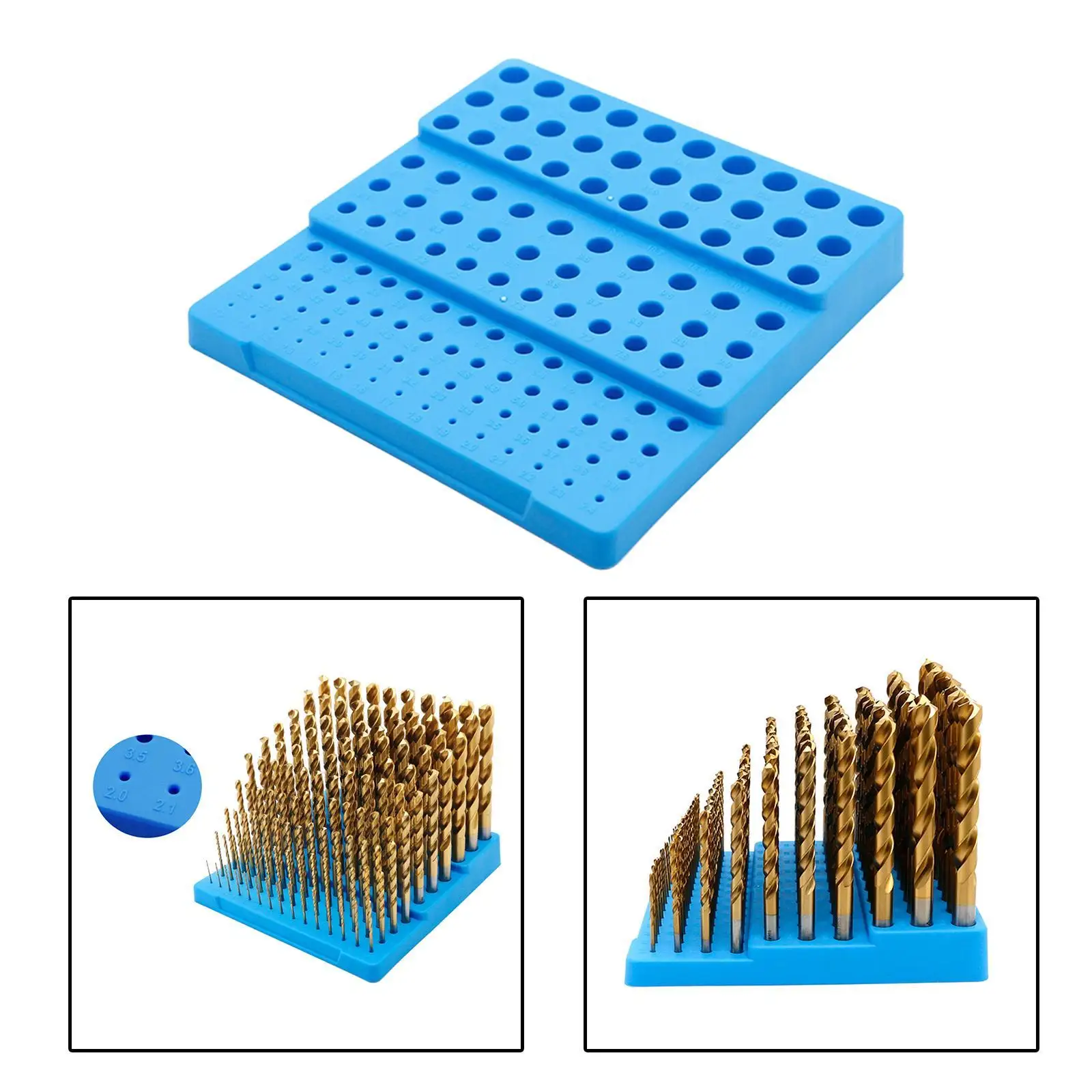 PP 소재 밀링 커터 보관함 대용량 드릴 정리함 공구 트레이 (1-13mm 비트용) 가정용/차고용