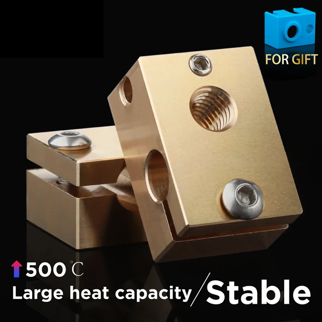 

5Pcs High Quality All-metal Dual Extrusion V6 Brass Heater Block for High Temperature Pt100 J-head 3d Printer Hotend
