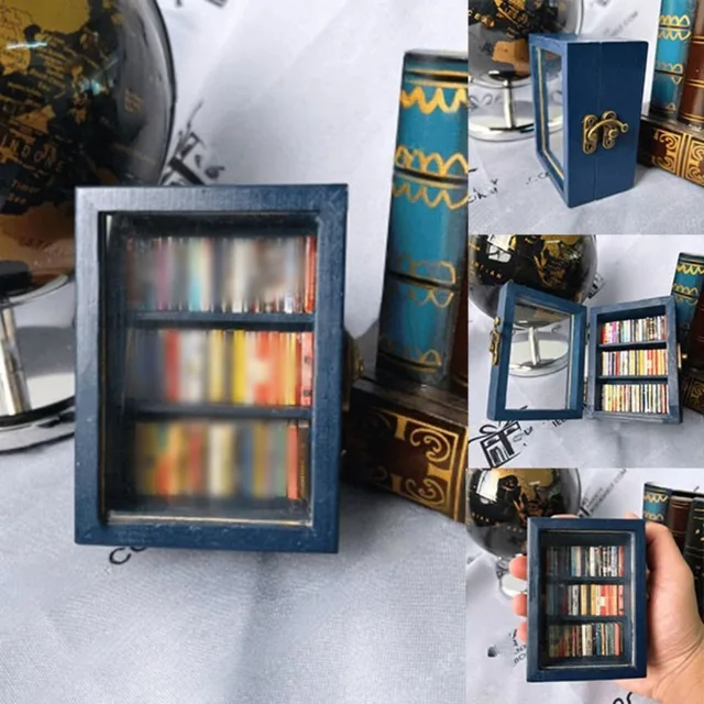 Libreria Miniatura In Legno Con 200 Libri - Decorazione Per Case Di Bambola E Appassionati - Foto 11