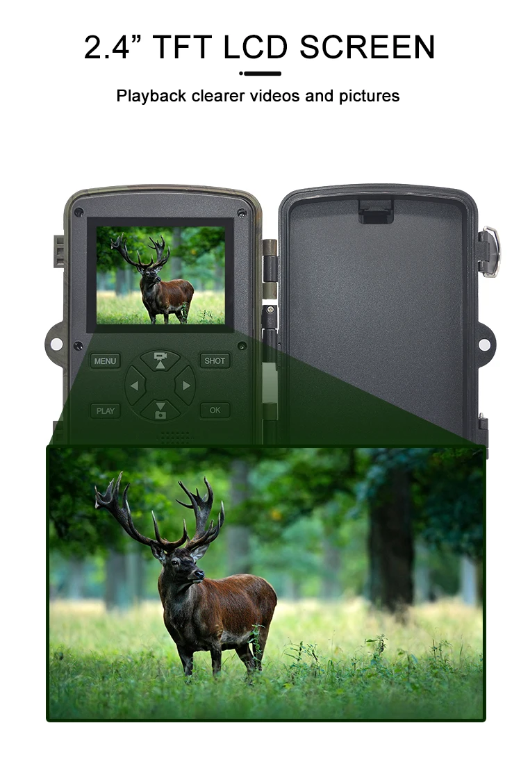 Outdoor WiFi Trail Camera Bluetooth 4K 32MP Game Camera 850NM Night Vision Motio