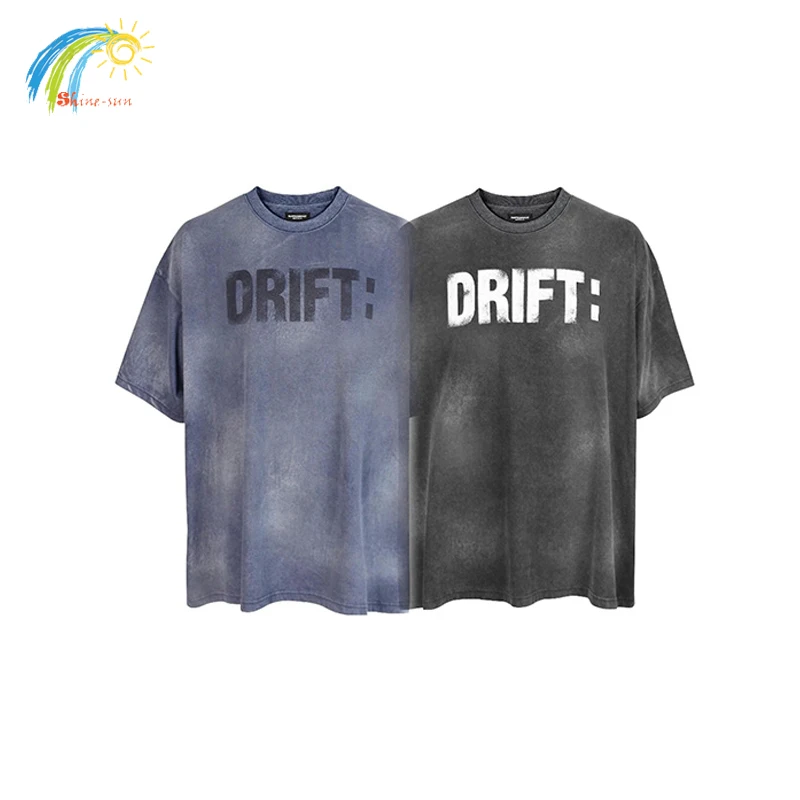 

Футболка оверсайз для мужчин и женщин, Классическая стильная Винтажная футболка с принтом логотипа «дальний архив», потертая синяя, уличная одежда, лето 2024