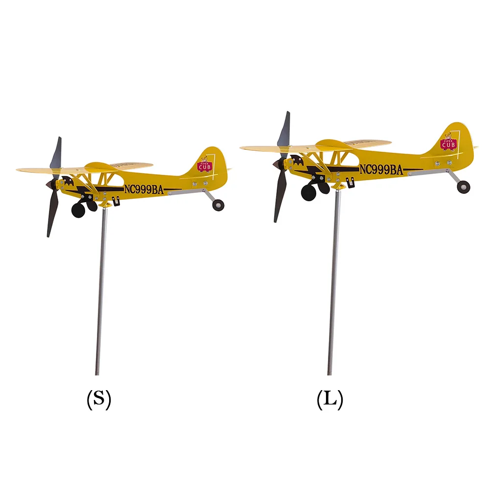 Weather Vane Wind Direction Indicator 3D Metal Airplane Windmill Weatherproof Ornaments for Garden Creative Airplane Weathervane