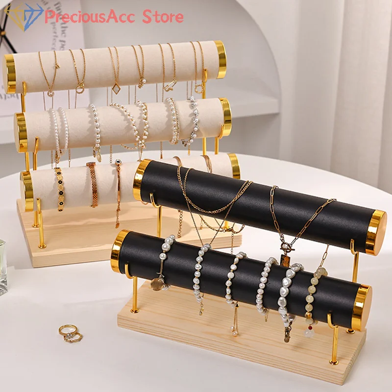 1/2/3-Layer Jewelry Display Stand Wooden Jewelry Bracelet Watch Display Holder For Women Men Ideal Choice For Gifts
