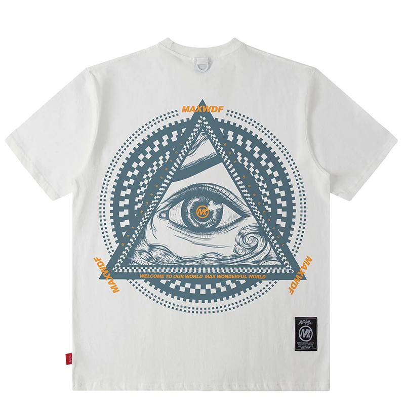 

2022 Men T-Shirt Hip Hop Streetwear Triangle Eye Graphic T Shirt Harajuku Cotton Casual Tshirt Summer Short Sleeve Tops Tees