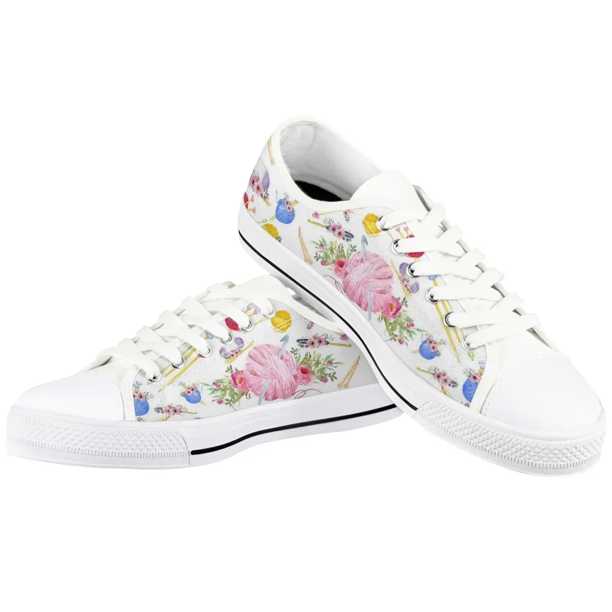 Woman Flat Sneakers Women Casual Shoes Colorful Butterfly Female Canvas Shoes Lace Up Shoe Plus Size 45/46